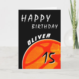 Carte Basket-ball Sports Adolescent Garçon Joyeux Annive