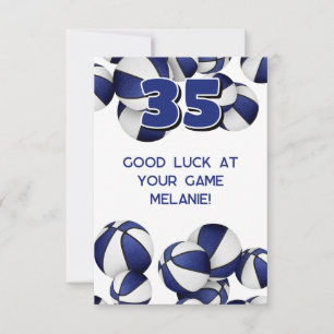 Carte basket bleu blanc bonne chance au jeu