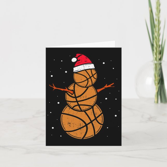 Carte Basket Drôle Pour Garçons Filles Noël Snowman (Devant)