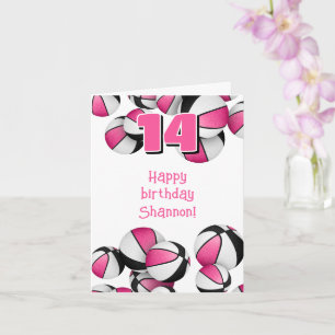 Carte basket noir rose filles sport anniversaire