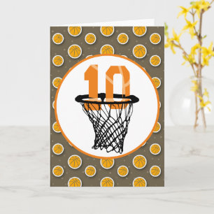 Carte Basketball 10e anniversaire avec numéro dans mini