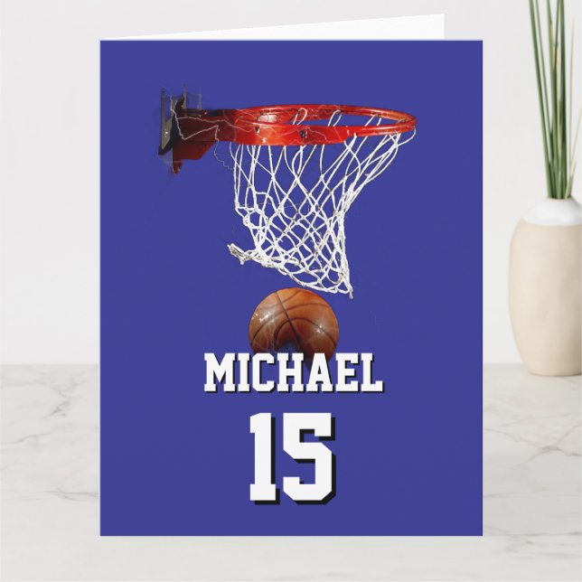 Carte Basketball Add Your Name & Number Pop Art (Devant)