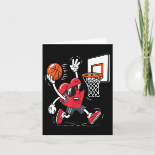 Carte Basketball avec dunking en forme de cœur pour la S