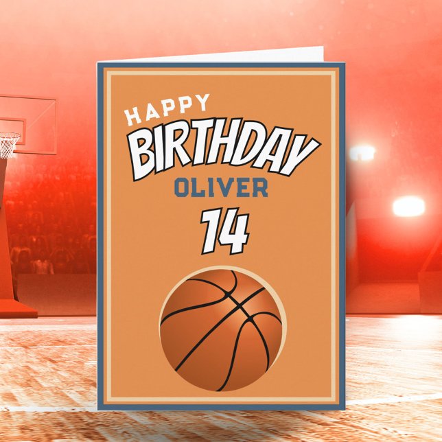 Carte Basketball Ball Joyeux Anniversaire Sports (Créateur téléchargé)