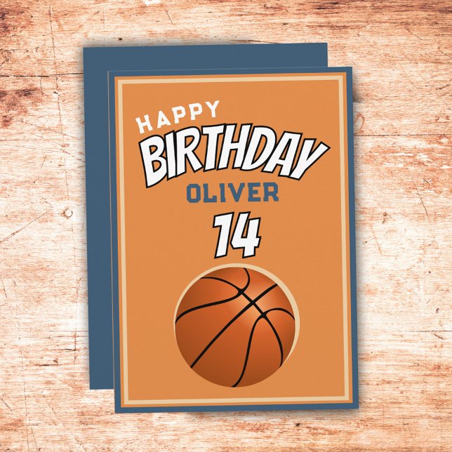 Carte Basketball Ball Joyeux Anniversaire Sports (Créateur téléchargé)