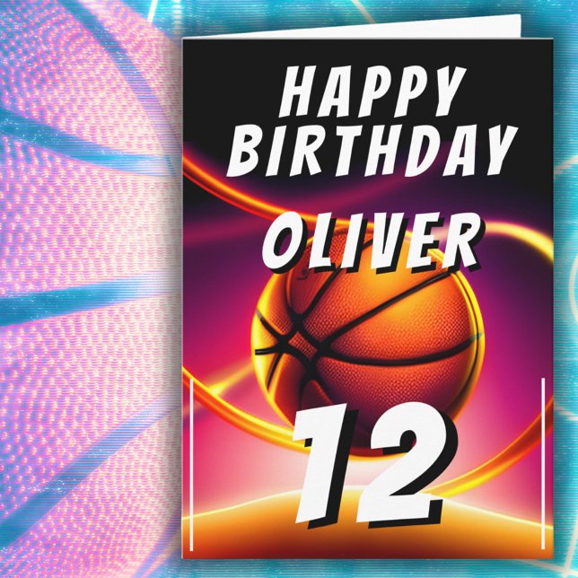 Carte Basketball Ball Sports Joyeux anniversaire (Créateur téléchargé)