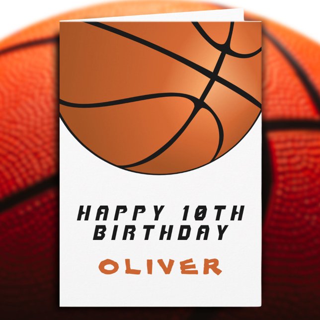 Carte Basketball balle moderne garçon Joyeux anniversair (Créateur téléchargé)