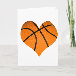 Carte Basketball en forme de cœur