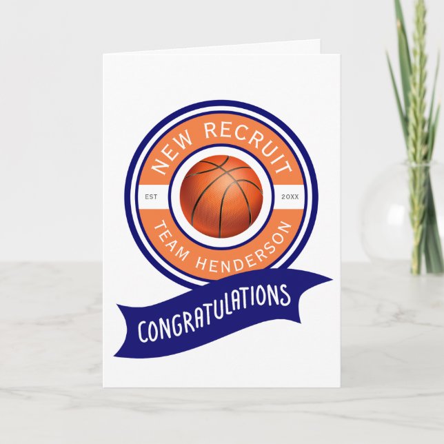 Carte Basketball Félicitations Bébé Salutation (Devant)