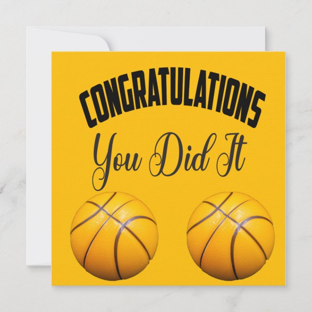 Carte Basketball Félicitations vous l'avez fait (Devant)