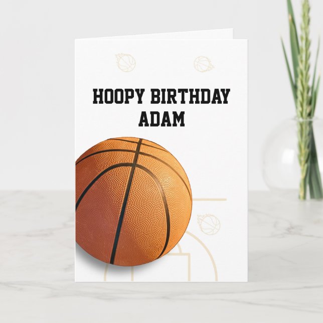 Carte Basketball Happy Birthday Card Sports Funny (Devant)