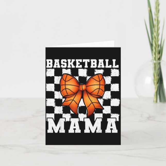 Carte Basketball Mama Coquette Bow Game Day Funny Srts L (Devant)