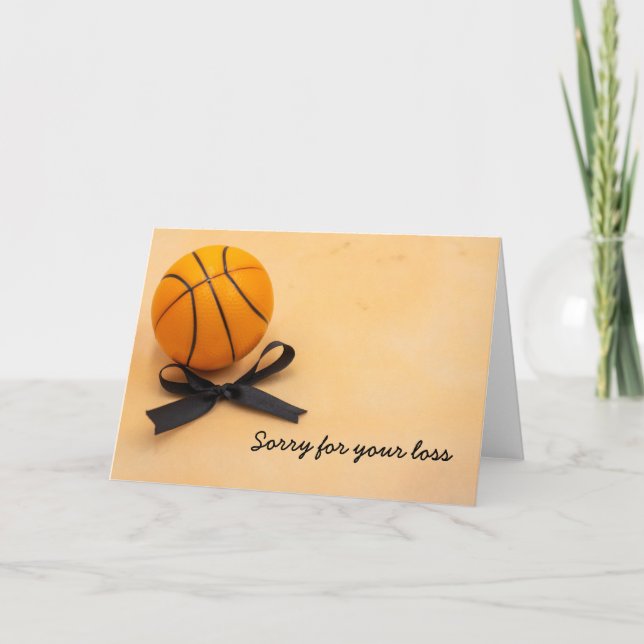 Carte Basketball sympathie avec le ruban noir désolé (Devant)