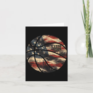 Carte Basketball Vintage 1776-2026 Drapeau USA 250 Ans