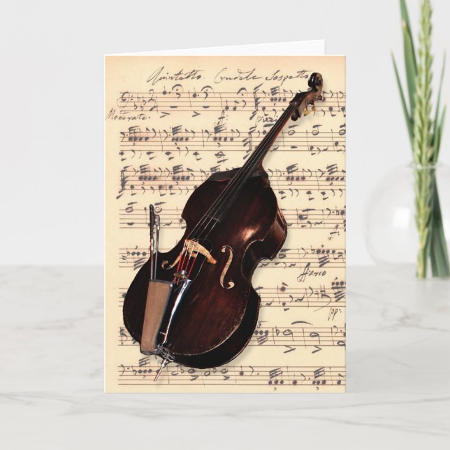 Carte - Basse double avec musique manuscrite (Devant)