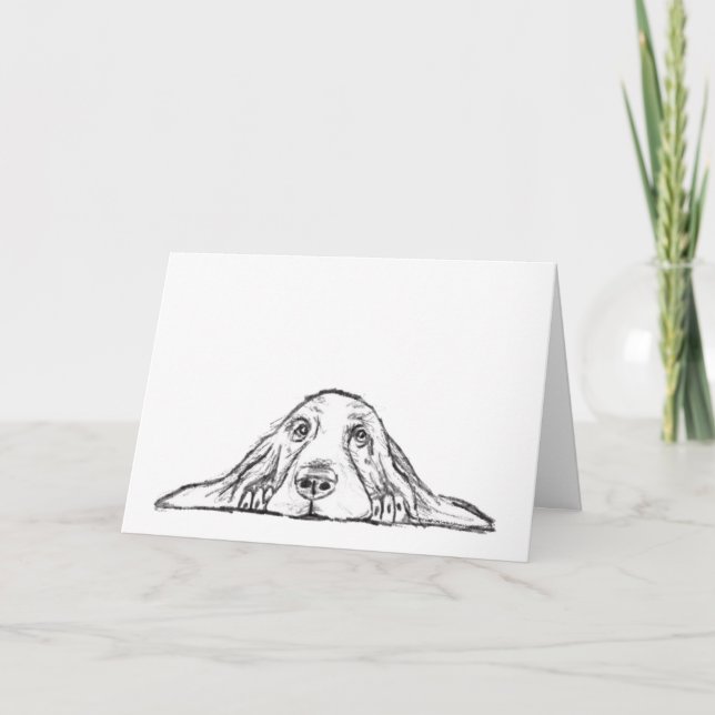 Carte basset blanc (Devant)