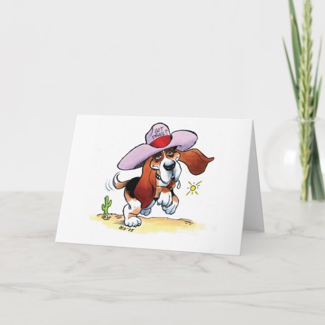 Carte Basset Got Drool ? Blank Notecard (Devant)