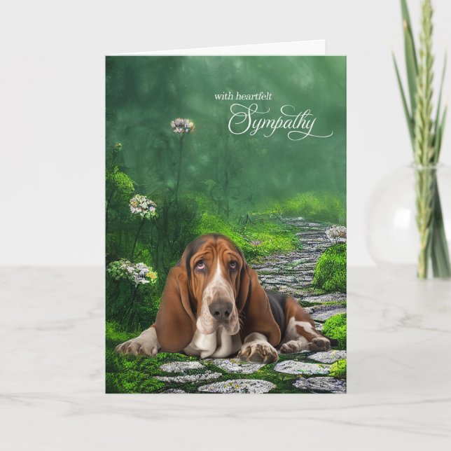 Carte Basset Hound Green Garden Path Pet Sympathie (Devant)