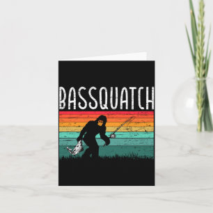 Carte Bassquatch bigfoot croyant pêche au bass yeti