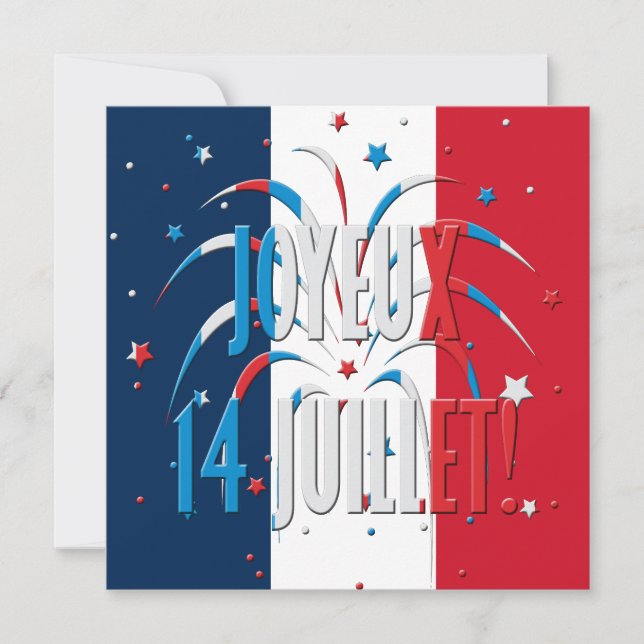 Carte Bastille Day, Joyeux 14 juillet (Devant)