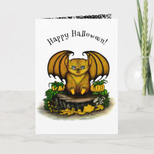 Carte Bat d'Halloween mignonne