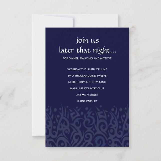Carte Bat mitzvah de la partie de la barre de desi (Devant)