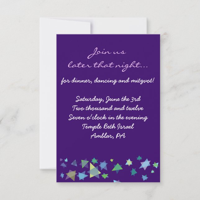 Carte Bat mitzvah Invitation de l'arbre de vie (Devant)