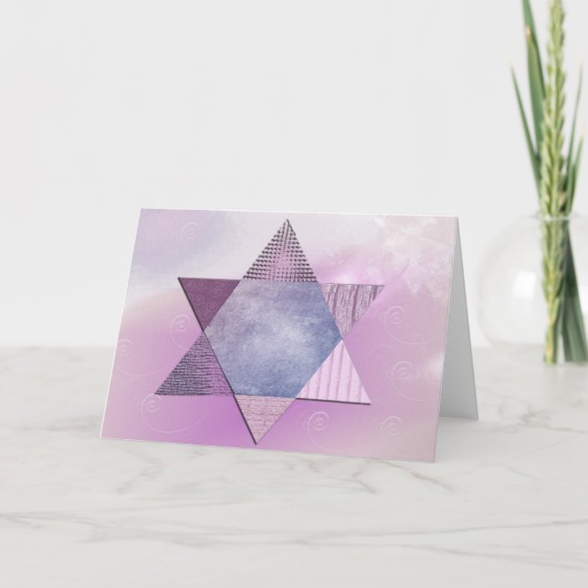 Carte Bat mitzvah Star of David (Devant)