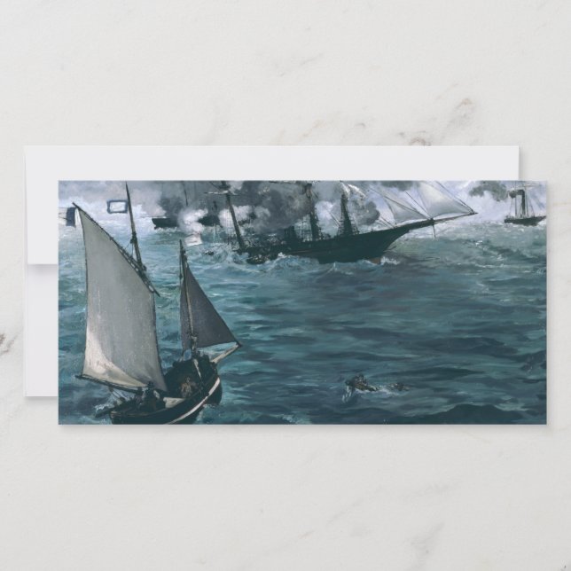 Carte Bataille USS Kearsarge et CSS Alabama Manet (Devant)