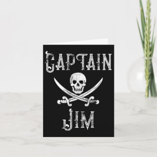 Carte Bateau à crâne de pirate personnalisé Captain Jim 