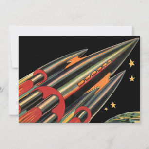 Carte Bateau à fusée de science-fiction vintage par Spac