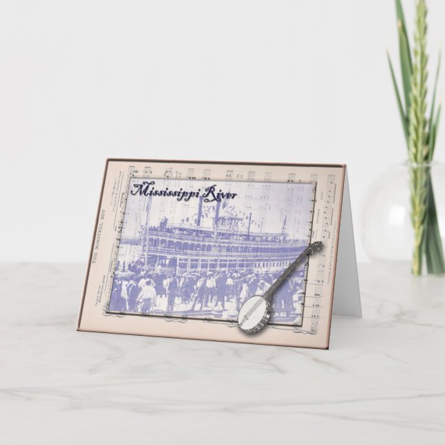 Carte Bateau à  vapeur et musique (Devant)