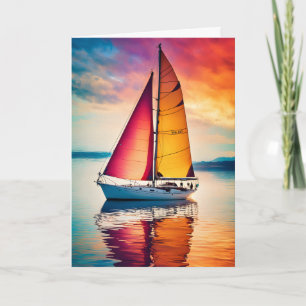 Carte Bateau à voile à Sunset Fête des pères