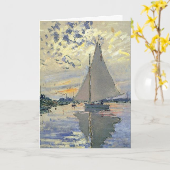 Carte Bateau à voile au Petit-Gennevilliers par Claude M (Fleur jaune)
