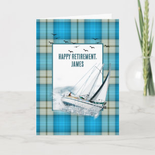 Carte Bateau À Voile De Retraite Sur Plaid