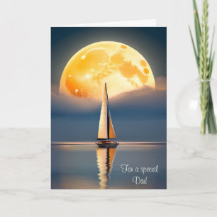 Carte Bateau À Voile fête des pères En Lumière Lune