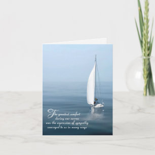 Carte Bateau à voile sur Blue Water pour Sympathy Merci