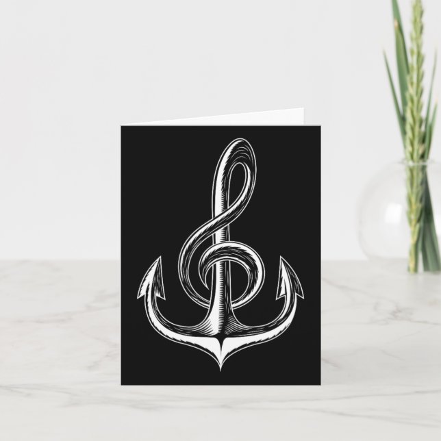 Carte Bateau Ancre Treble Clef Nautique Musicien (Devant)