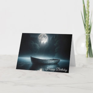 Carte Bateau Anniversaire Sur Le Lac Lune