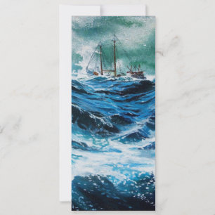 Carte Bateau dans la mer dans la tempête, Parchemin