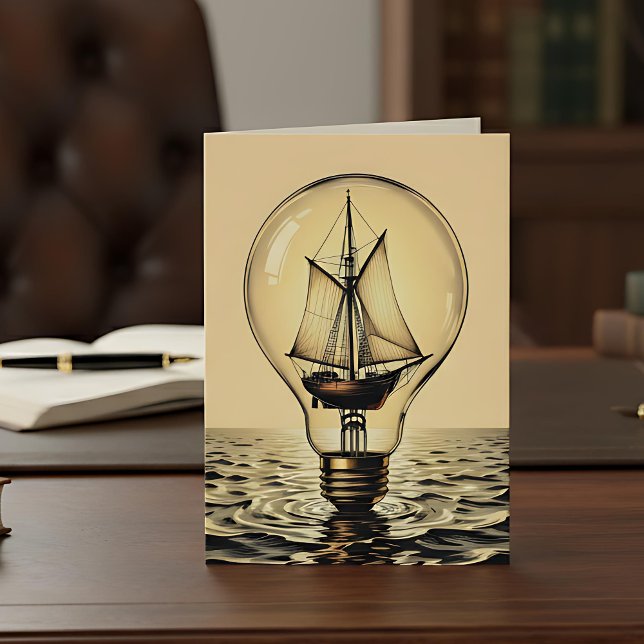 Carte Bateau dans une ampoule | Joyeux anniversaire pour (Créateur téléchargé)