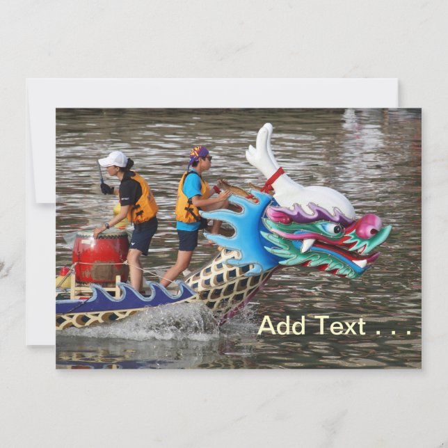 Carte Bateau Dragon Traditionnel Courses Sur Le Bas De L (Devant)