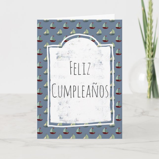 Carte Bateau espagnol Feliz Cumpleaños (Devant)