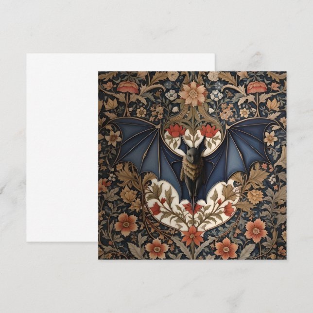 Carte Bateau volant - Moderne William Morris Floral (Devant / Derrière)