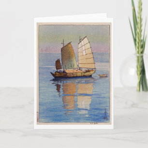 Carte Bateaux À Voile Soirée Lumineuse, Hiroshi Yoshida