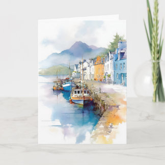 Carte Bateaux Au Repos En Aquarelles