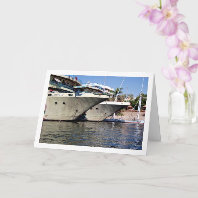 Carte Bateaux égyptiens sur le fleuve Nil, Luxor (Orchidée)