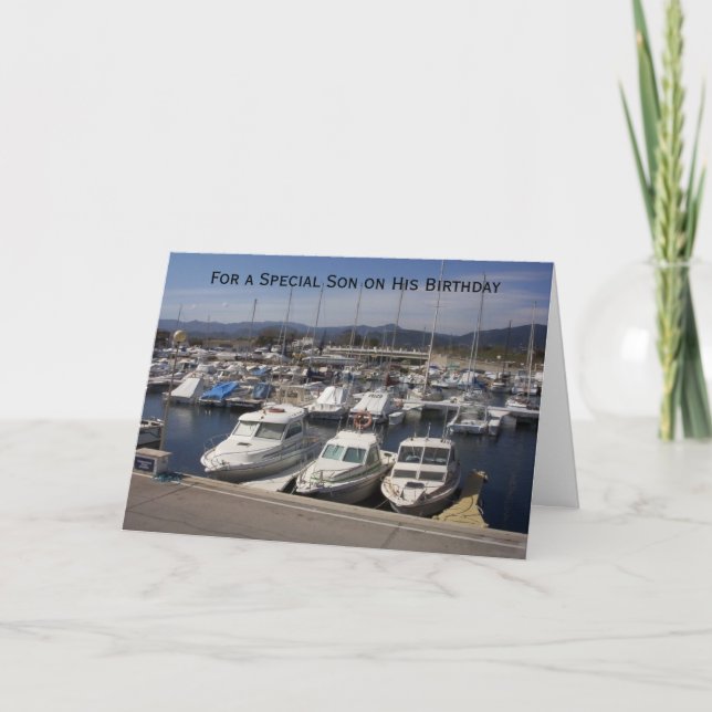 Carte Bateaux Fils Personnalisé Anniversaire (Devant)