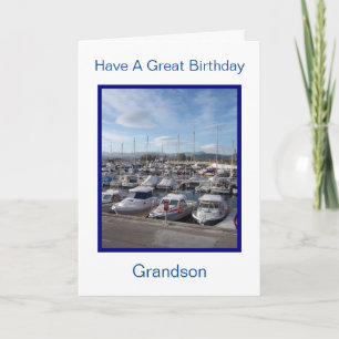 Carte Bateaux Personnalisé Grand-fils Anniversaire