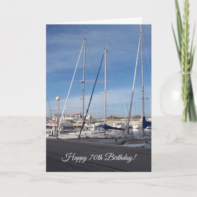 Carte Bateaux Personnalisés 70e anniversaire (Devant)